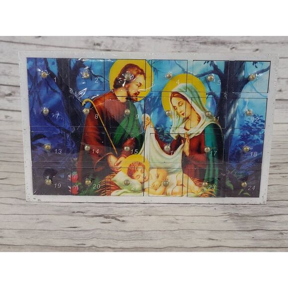 Kurt Adler Advent Calendar  Holy‎ Family 24 Drawers - Picture 1 of 7
